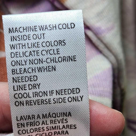 Democracy Top Womens 1X Tropical Palm Leaf 3/4 Sleeve Knit Twist Front Plus Size - Picture 7 of 10